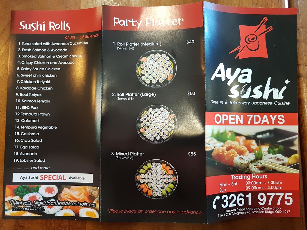 AYA SUSHI | restaurant | Bracken Ridge QLD 4017, Australia | 0732619775 OR +61 7 3261 9775