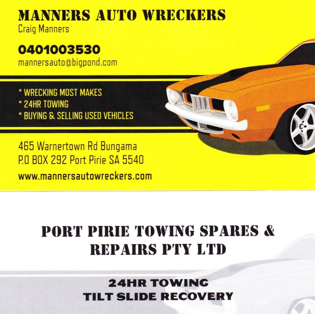 Manners Auto Wreckers | 465 Warnertown Rd, Bungama SA 5540, Australia | Phone: 0401 003 530