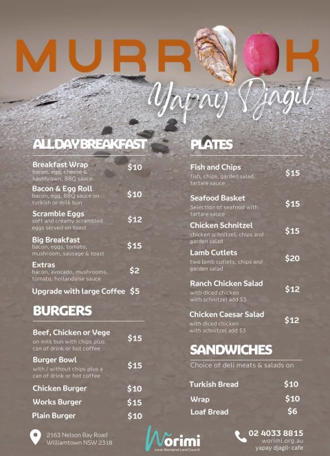 Murrook Cafe | 2163 Nelson Bay Rd, Williamtown NSW 2318, Australia | Phone: (02) 4033 8815