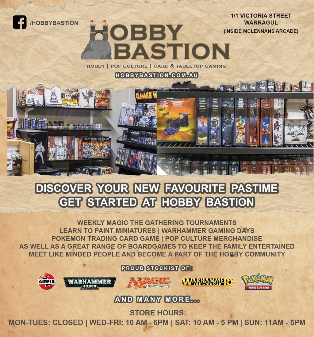 Hobby Bastion | 1/1 Victoria St, Warragul VIC 3820, Australia | Phone: (03) 5622 2165