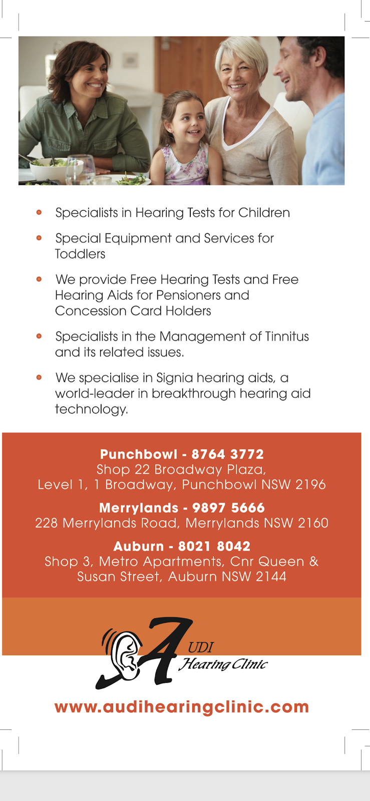 Audi Hearing Clinic | Shop 22, Level/1 Broadway, Punchbowl NSW 2196, Australia | Phone: (02) 8764 3772