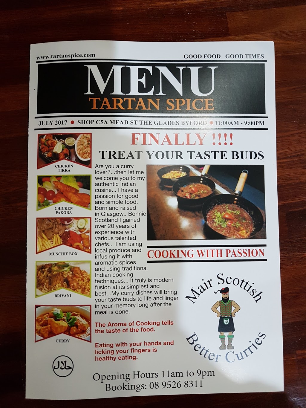 Tartan Spice | restaurant | C5A Mead St, Byford WA 6122, Australia | 0895268311 OR +61 8 9526 8311