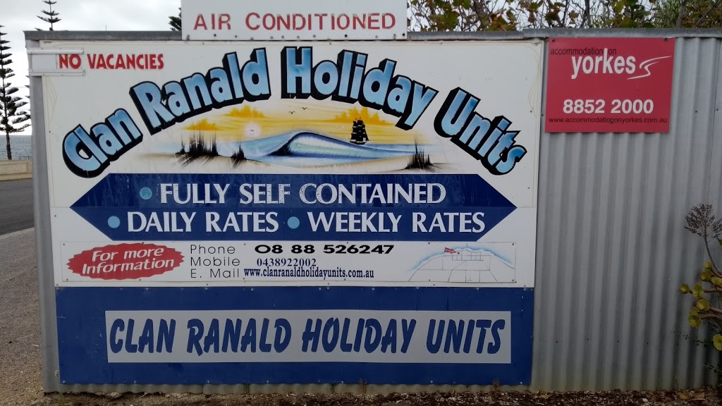 Clan Ranald Holiday Units | lodging | 1 George St, Edithburgh SA 5583, Australia | 0888526247 OR +61 8 8852 6247