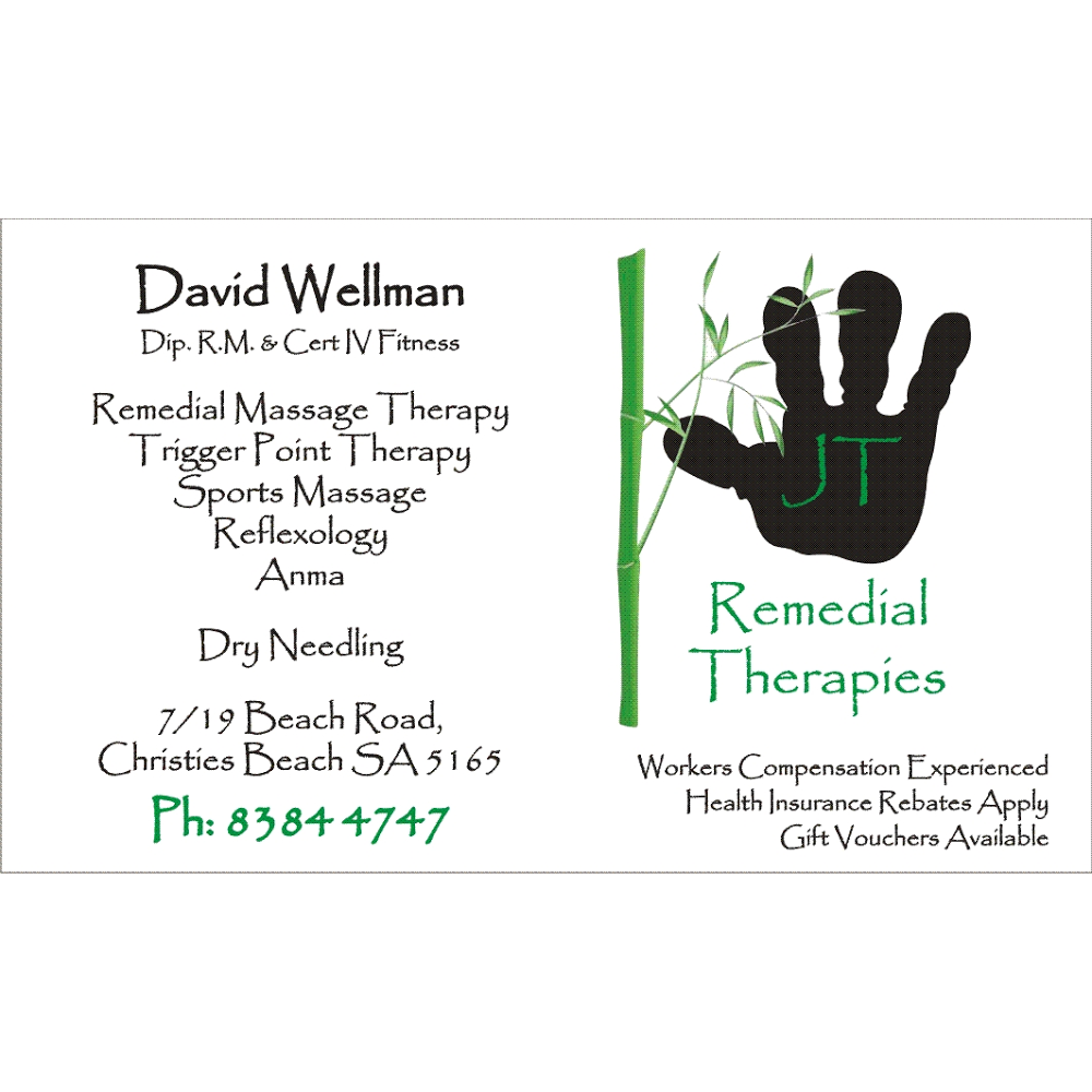 JT Remedial Therapies | health | 19 Beach Rd, Christies Beach SA 5165, Australia | 0883844747 OR +61 8 8384 4747