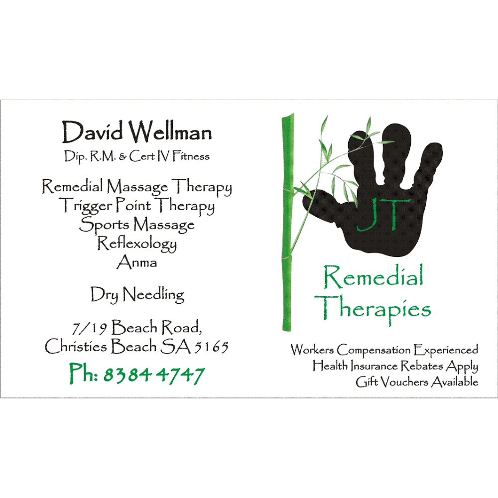 JT Remedial Therapies | 19 Beach Rd, Christies Beach SA 5165, Australia | Phone: (08) 8384 4747