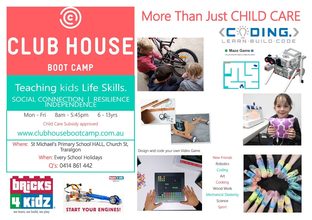 School Holiday Program Club House Boot Camp | St Pauls Anglican Grammar School, 46 Crosss Rd, Traralgon VIC 3844, Australia | Phone: 0414 861 442