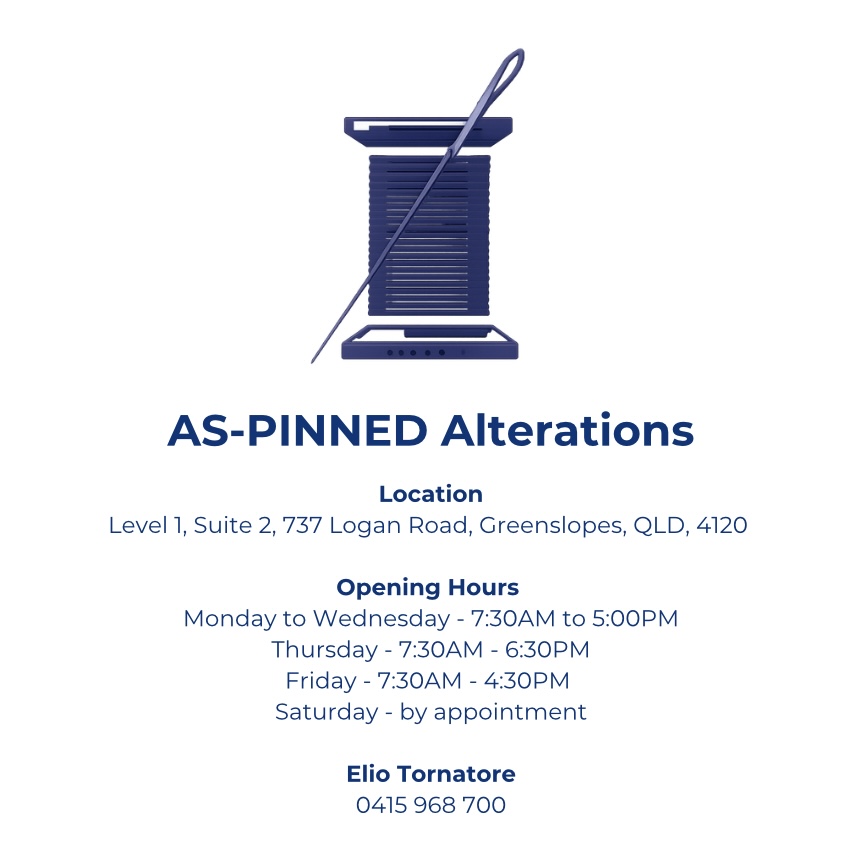As Pinned Alterations | Level 1, suite 2/737 Logan Rd, Greenslopes QLD 4120, Australia | Phone: 0415 968 700