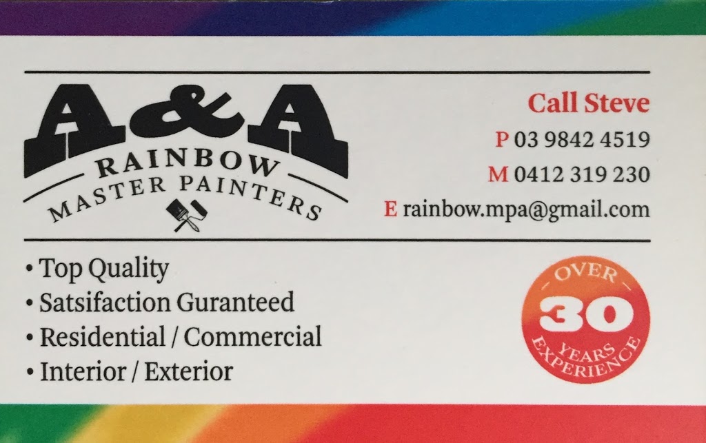 A&A Rainbow Master Painters | Donvale VIC 3111, Australia | Phone: 0412 319 230