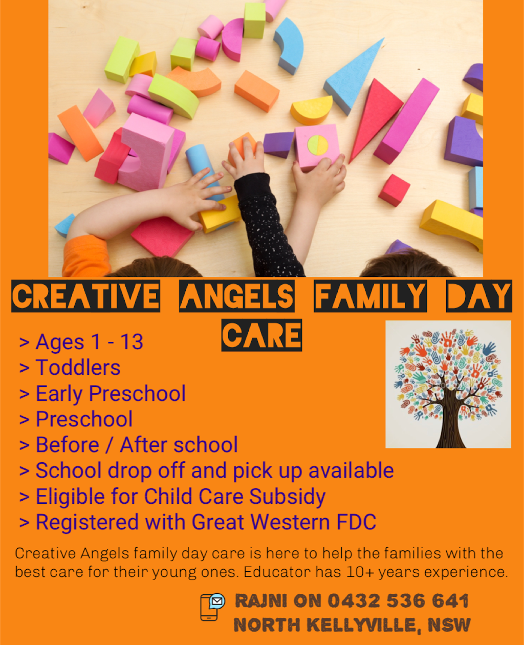 Creative Angels Family Day Care | 2 Indwarra Ave, Kellyville NSW 2155, Australia | Phone: 0432 536 641