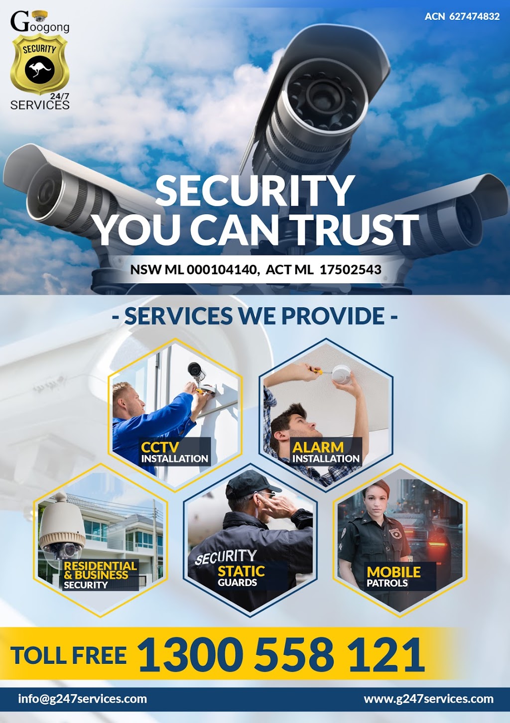 G 24/7 SECURITY SERVICES NSW/ACT CANBERRA | electronics store | 58 Caragh Ave, Googong NSW 2620, Australia | 1300558121 OR +61 1300 558 121