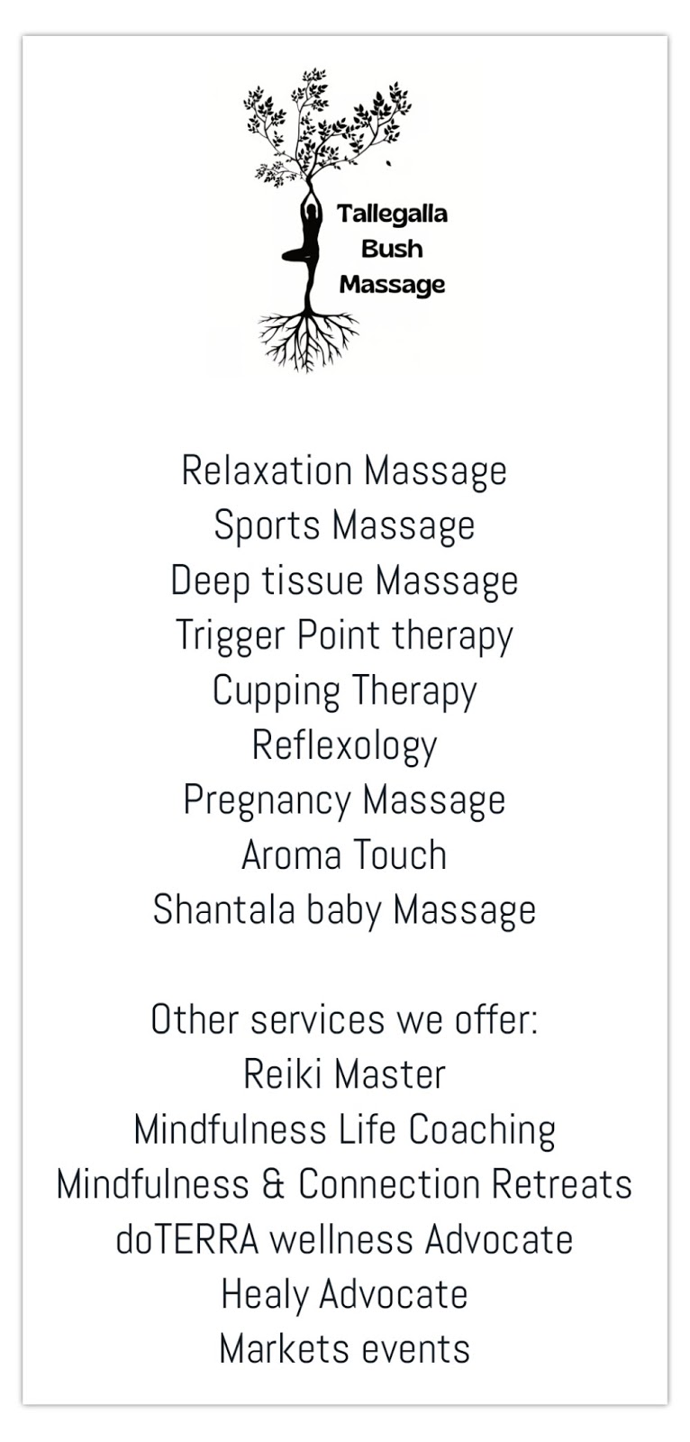Tallegalla Bush Massage |  | 200 Embreys Rd, Tallegalla QLD 4340, Australia | 0400917121 OR +61 400 917 121