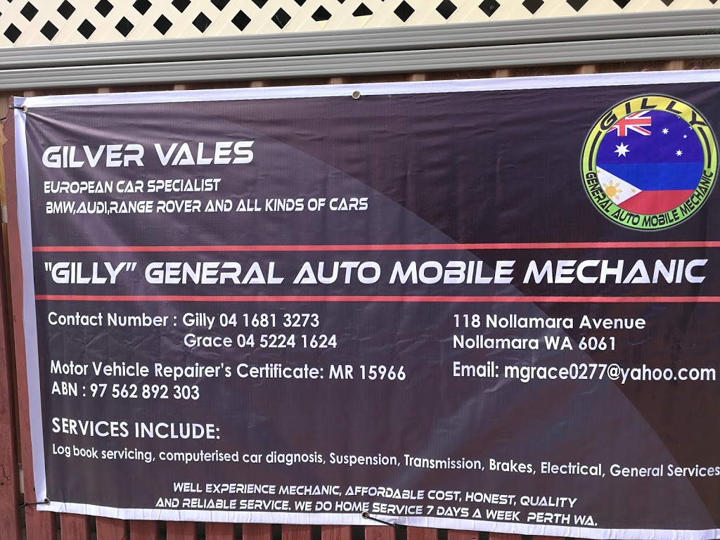 Gilly General Auto Mobile Mechanic European Car Specialist | car repair | 118 Nollamara Ave, Nollamara WA 6061, Australia | 0416813273 OR +61 416 813 273