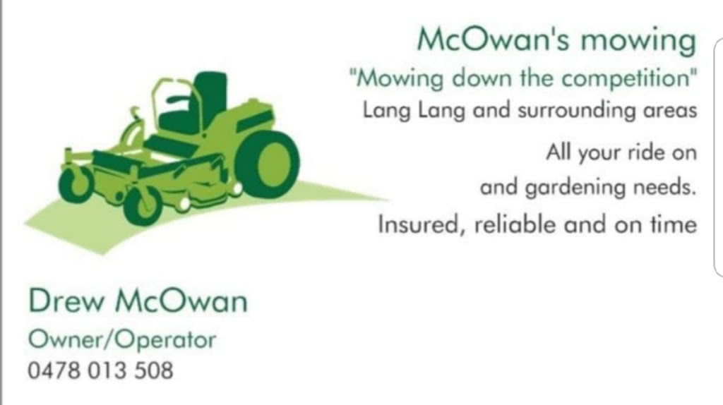 McOwans mowing | 4 Heather Ct, Koo Wee Rup VIC 3981, Australia | Phone: 0478 013 508