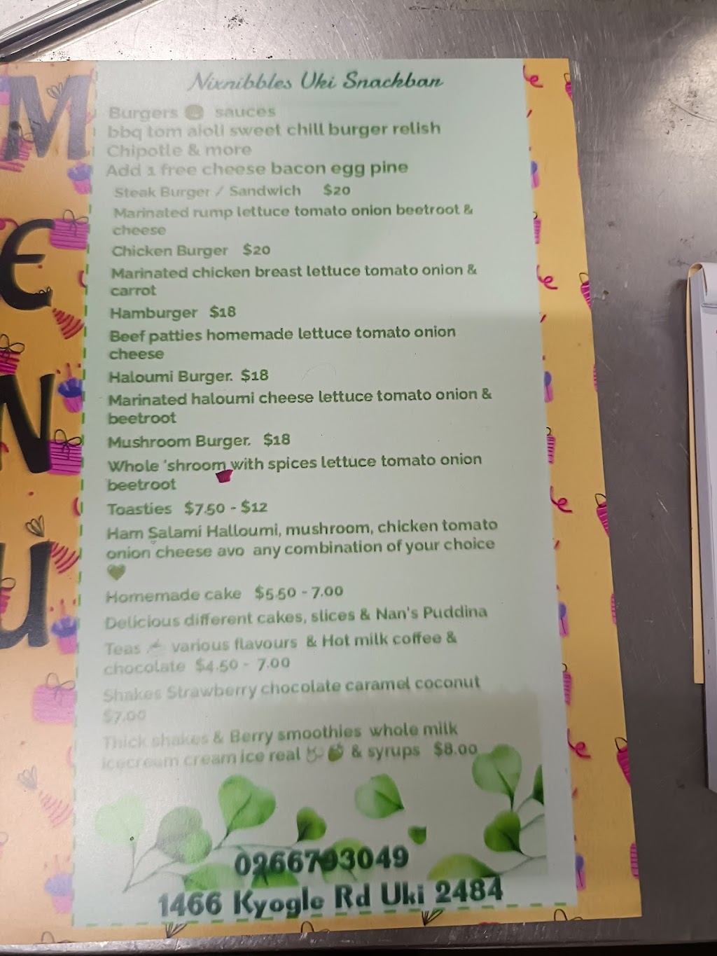 Nixnibbles Uki Snackbar Shoppe | Uki 2484 near 40 mins from, 1466 Kyogle Rd, Uki NSW 2484, Australia | Phone: 0432 808 371