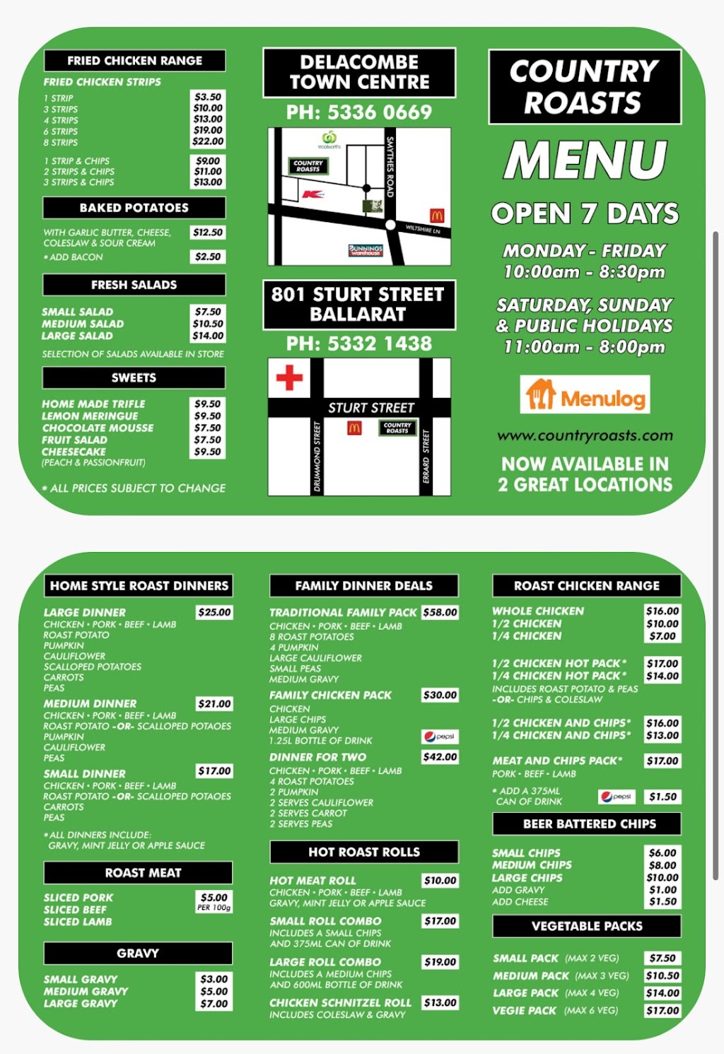 Country Roast Delacombe | 315 Glenelg Hwy, Delacombe VIC 3356, Australia | Phone: (03) 5336 0669