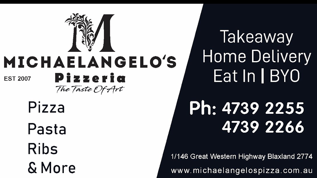 Michaelangelos Pizzeria | meal delivery | 1/146 Great Western Hwy, Blaxland NSW 2774, Australia | 0247392255 OR +61 2 4739 2255