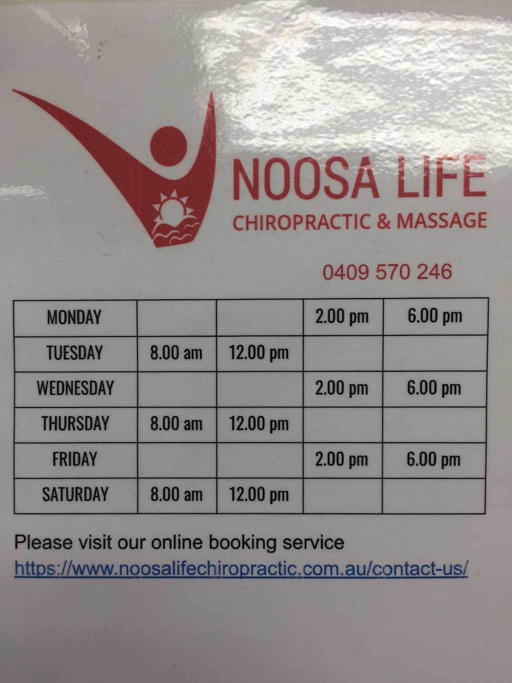 Noosa Life Chiropractic and Massage | health | 24/91 Poinciana Ave, Tewantin QLD 4565, Australia | 0409570246 OR +61 409 570 246