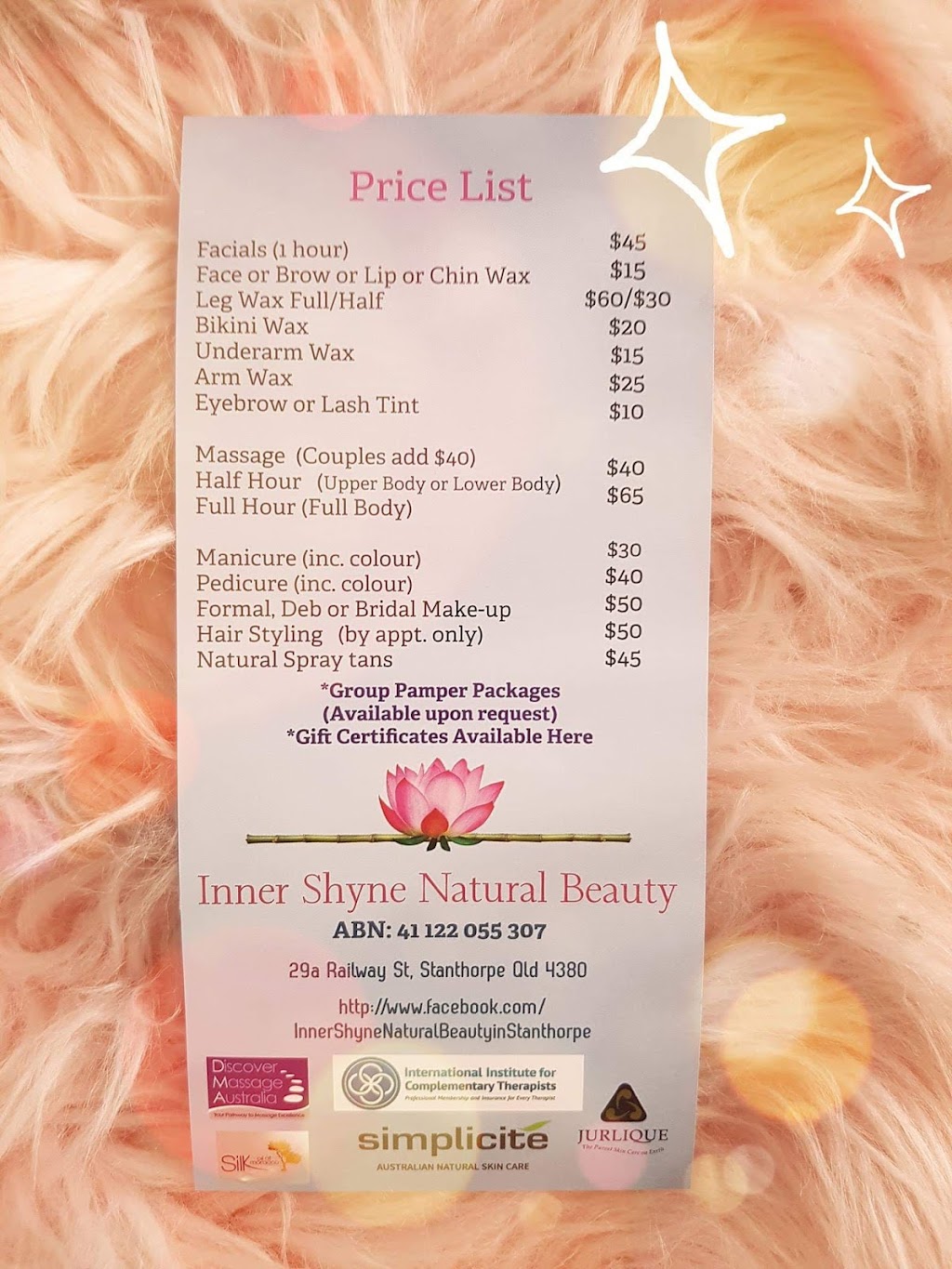 Inner Shyne Natural Beauty | 29 Railway St, Stanthorpe QLD 4380, Australia | Phone: 0438 159 707