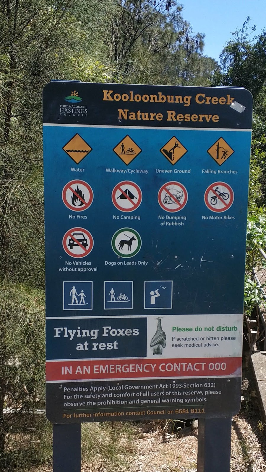 Kooloonbung Creek Nature Park | park | Gordon St, Port Macquarie NSW 2444, Australia | 0265818111 OR +61 2 6581 8111
