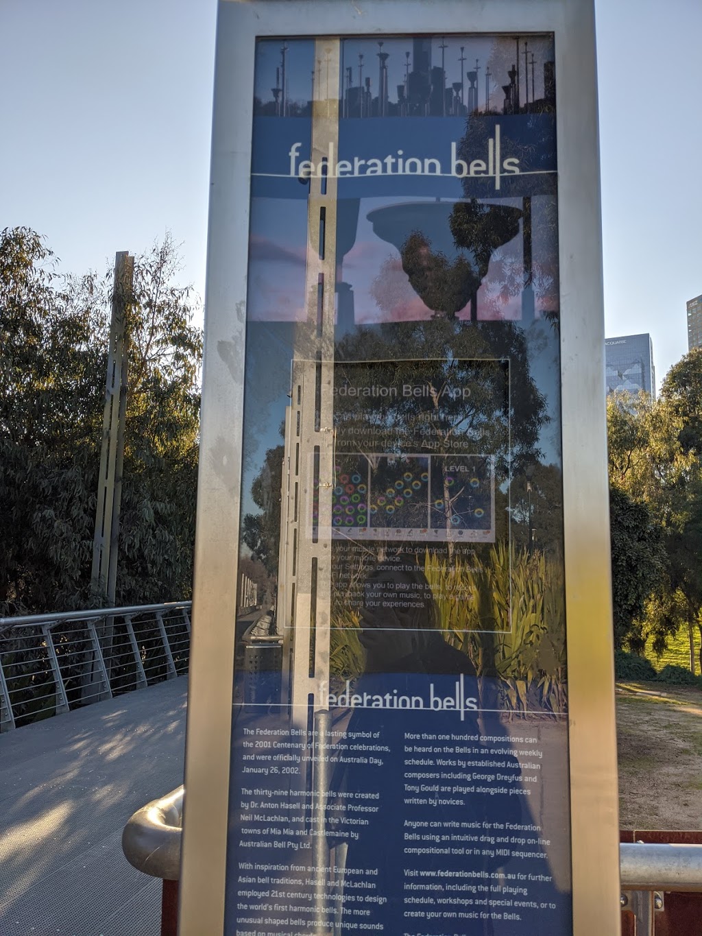 Federation Bells | tourist attraction | 100 Batman Ave, Melbourne VIC 3000, Australia | 0396589658 OR +61 3 9658 9658