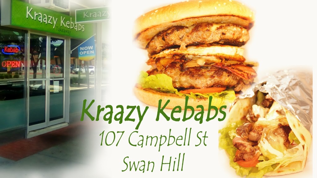 Kraazy Kebabs | meal takeaway | 107 Campbell St, Swan Hill VIC 3585, Australia | 0350325448 OR +61 3 5032 5448