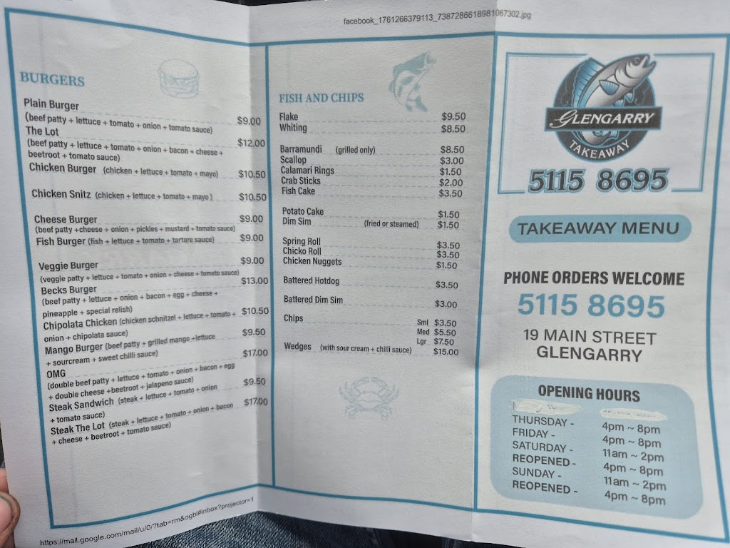 Glengarry Takeaway | 19 Main St, Glengarry VIC 3854, Australia | Phone: (03) 5115 8695