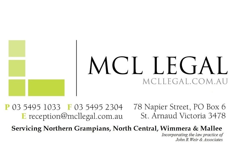 MCL Legal | 78 Napier St, St Arnaud VIC 3478, Australia | Phone: (03) 5495 1033