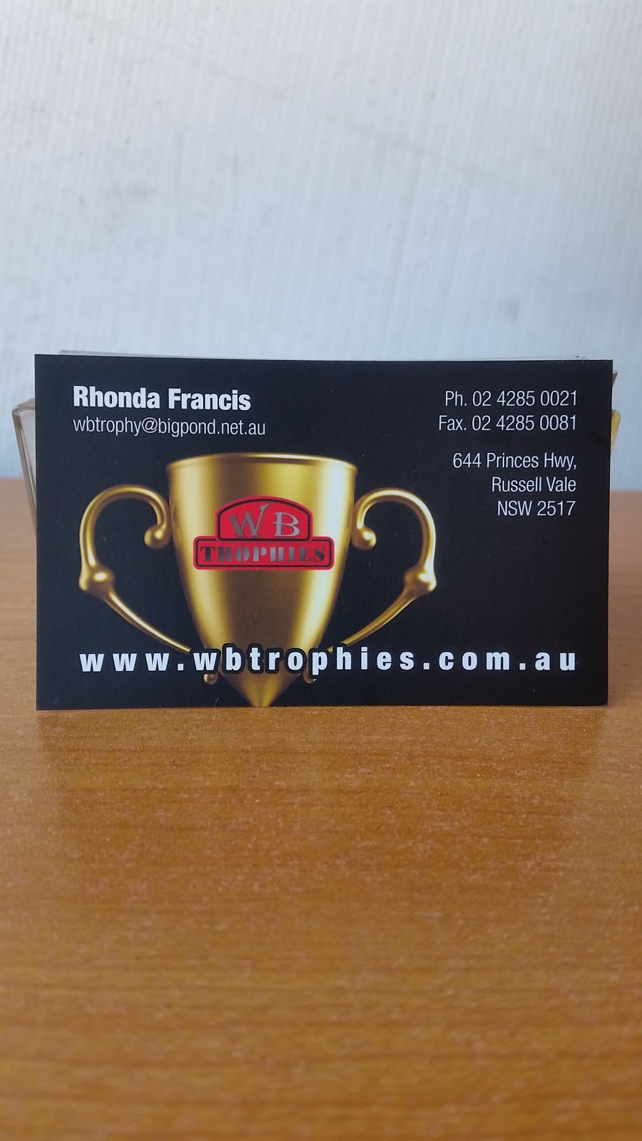 WB Trophies & Gifts | 2/644 Princes Hwy, Russell Vale NSW 2517, Australia | Phone: (02) 4285 0021