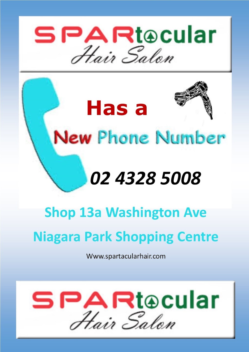 Spartacular Hair Salon | hair care | shop 13a/16 Washington Ave, Niagara Park NSW 2250, Australia | 0243285008 OR +61 2 4328 5008