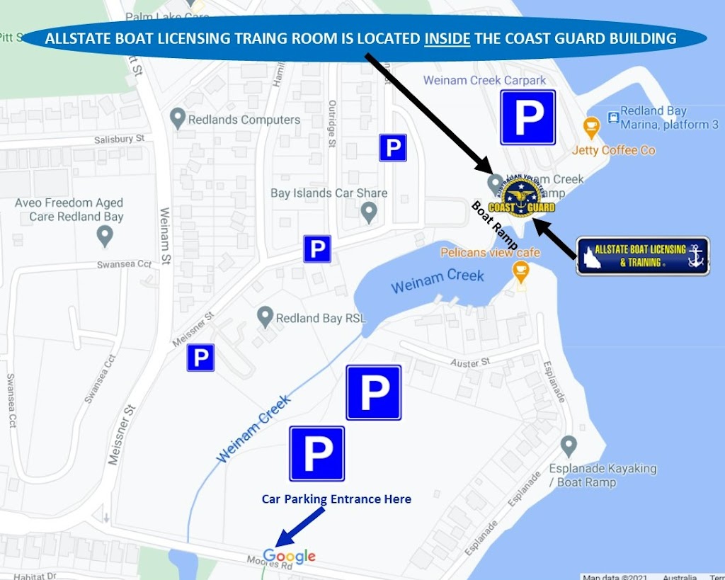 Allstate Boat Licensing & Training Redland Bay & Logan | C/- Australian Volunteer Coast Guard Association 9A Meissner St (Weinam Creek Marina, Redland Bay QLD 4165, Australia | Phone: 0423 641 910