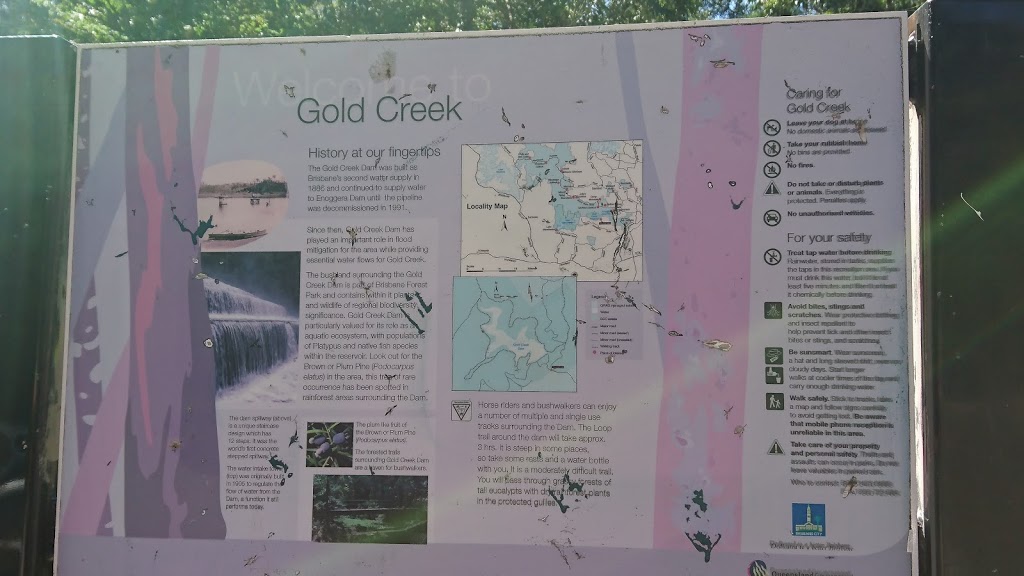 Gold Creek Reservoir | tourist attraction | Gold Creek Rd, Brookfield QLD 4069, Australia | 1800771497 OR +61 1800 771 497