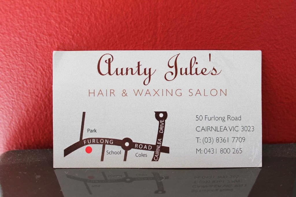 Aunty Julies Hair & Waxing Salon | hair care | 50 Furlong Rd, Cairnlea VIC 3023, Australia | 0431800265 OR +61 431 800 265