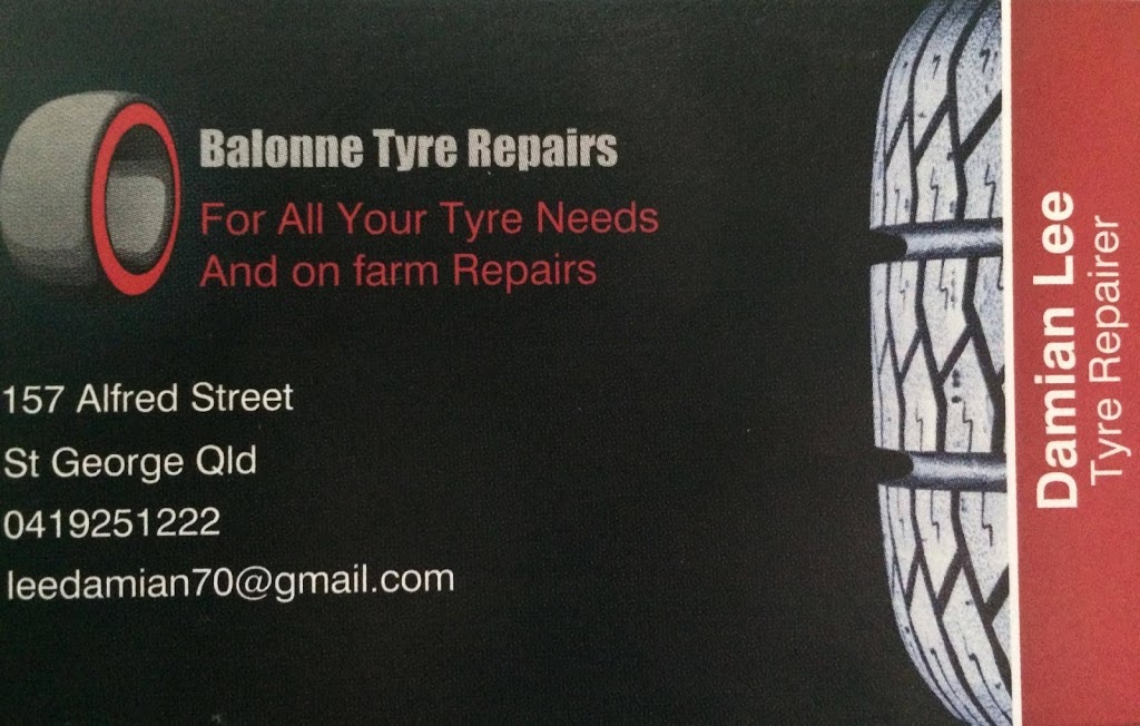 Balonne Tyre Repairs | car repair | 157 Alfred St, St George QLD 4487, Australia | 0419251222 OR +61 419 251 222