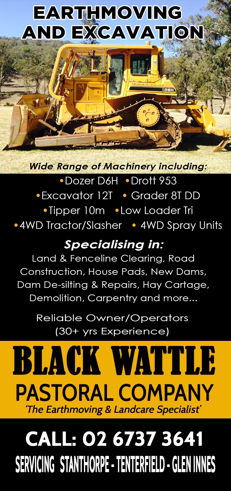 Tenterfield Earthmoving (Black Wattle Pastoral Company) | general contractor | 1017 Bluff River Rd, Sandy Flat NSW 2372, Australia | 0267373641 OR +61 2 6737 3641