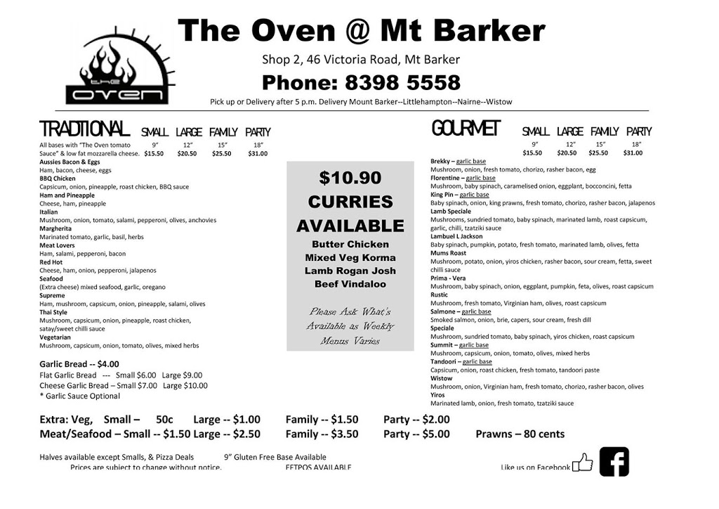 The Oven @ mt Barker | 2/46-48 Victoria Rd, Mount Barker SA 5251, Australia | Phone: (08) 8398 5558