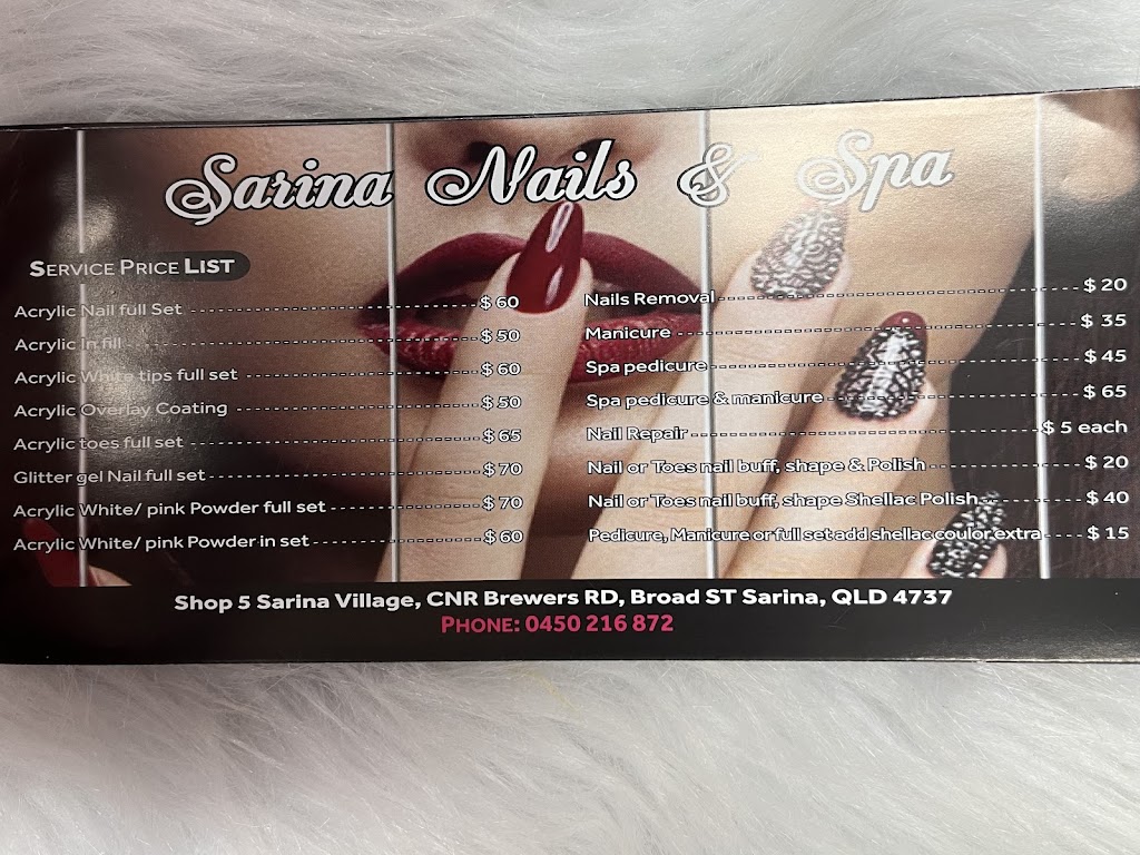 Sarina nails & spa | 5, Shop 5/20 Broad St, Sarina QLD 4737, Australia | Phone: 0450 216 872