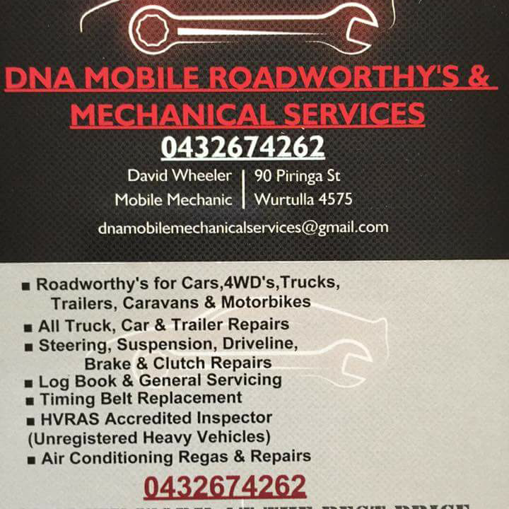 DNA Mobile Roadworthys and Mechanical Services | car repair | 90 Piringa St, Wurtulla QLD 4575, Australia | 0432674262 OR +61 432 674 262