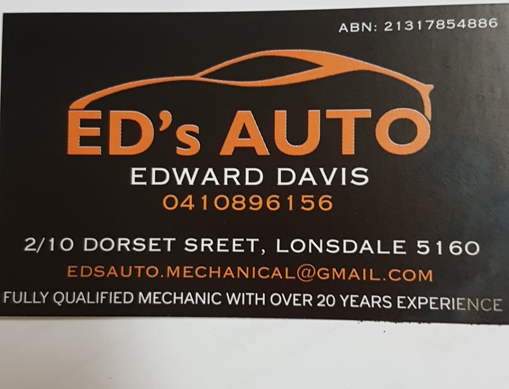 Eds Auto repairs | car repair | 2/10 Dorset St, Lonsdale SA 5160, Australia | 0410896156 OR +61 410 896 156