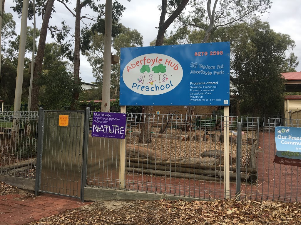 Aberfoyle Hub Preschool | school | 36 Taylors Rd, Aberfoyle Park SA 5159, Australia | 0882702595 OR +61 8 8270 2595