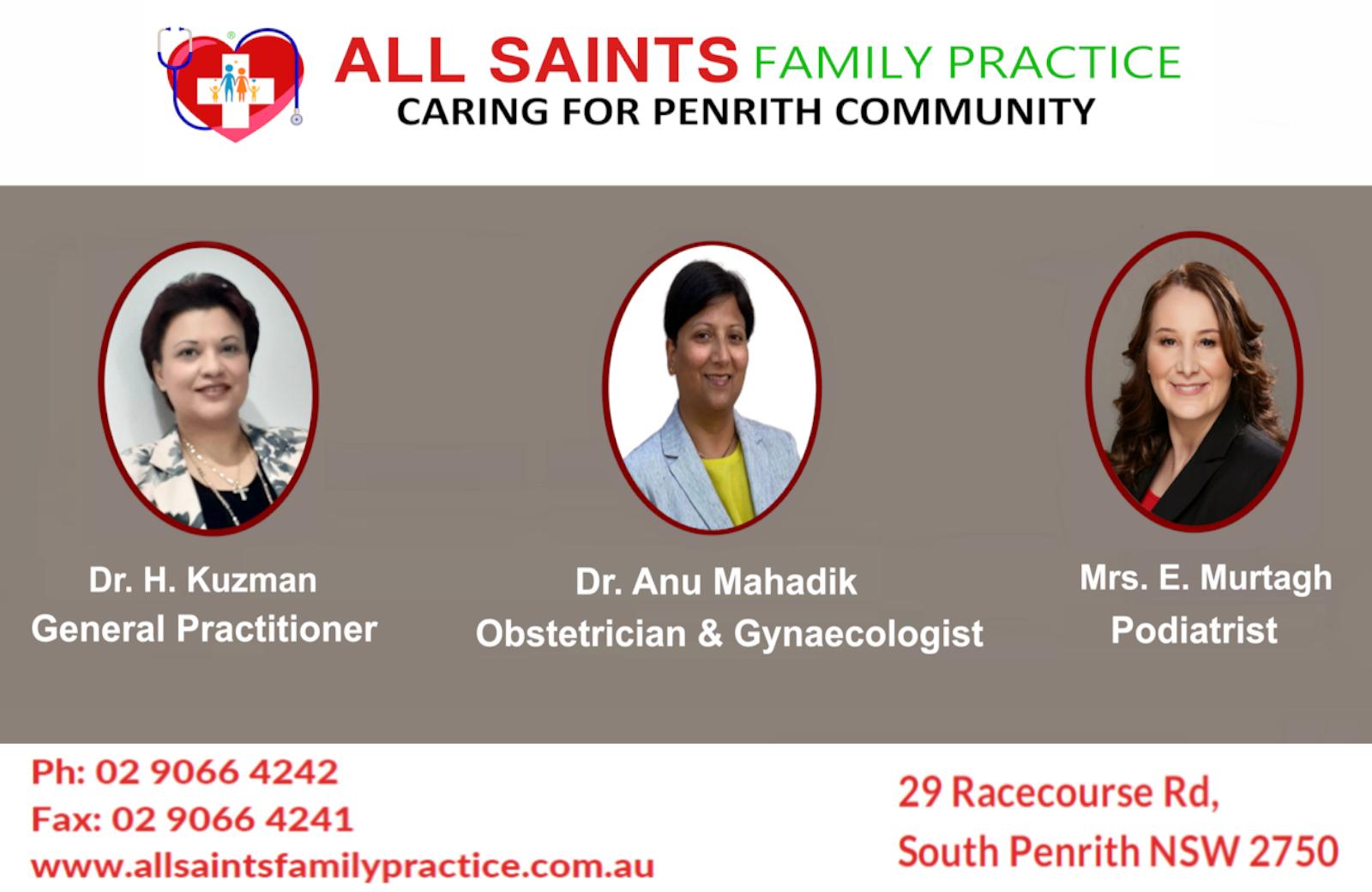 All Saints Family Practice | 29 Racecourse Rd, South Penrith NSW 2750, Australia | Phone: 0290664242