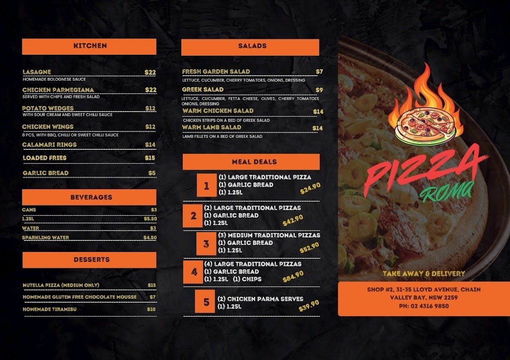 Pizza shop | 31 Lloyd Ave, Chain Valley Bay NSW 2259, Australia | Phone: 0435 073 975