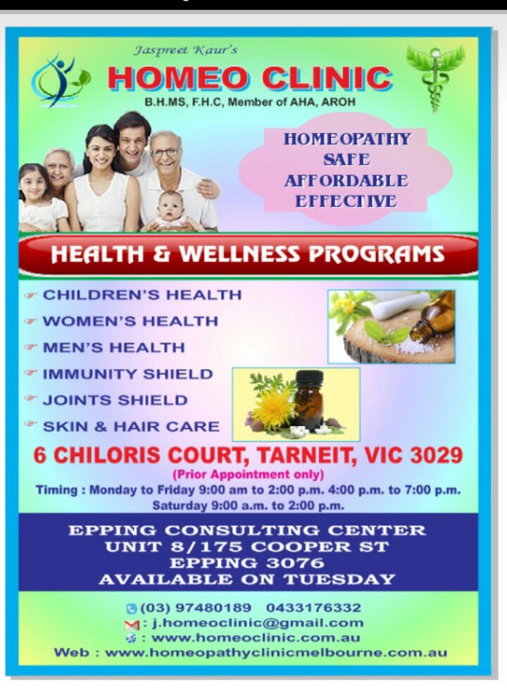 Homeo Clinic | health | 6 Chloris Ct, Tarneit VIC 3029, Australia | 0433176332 OR +61 433 176 332