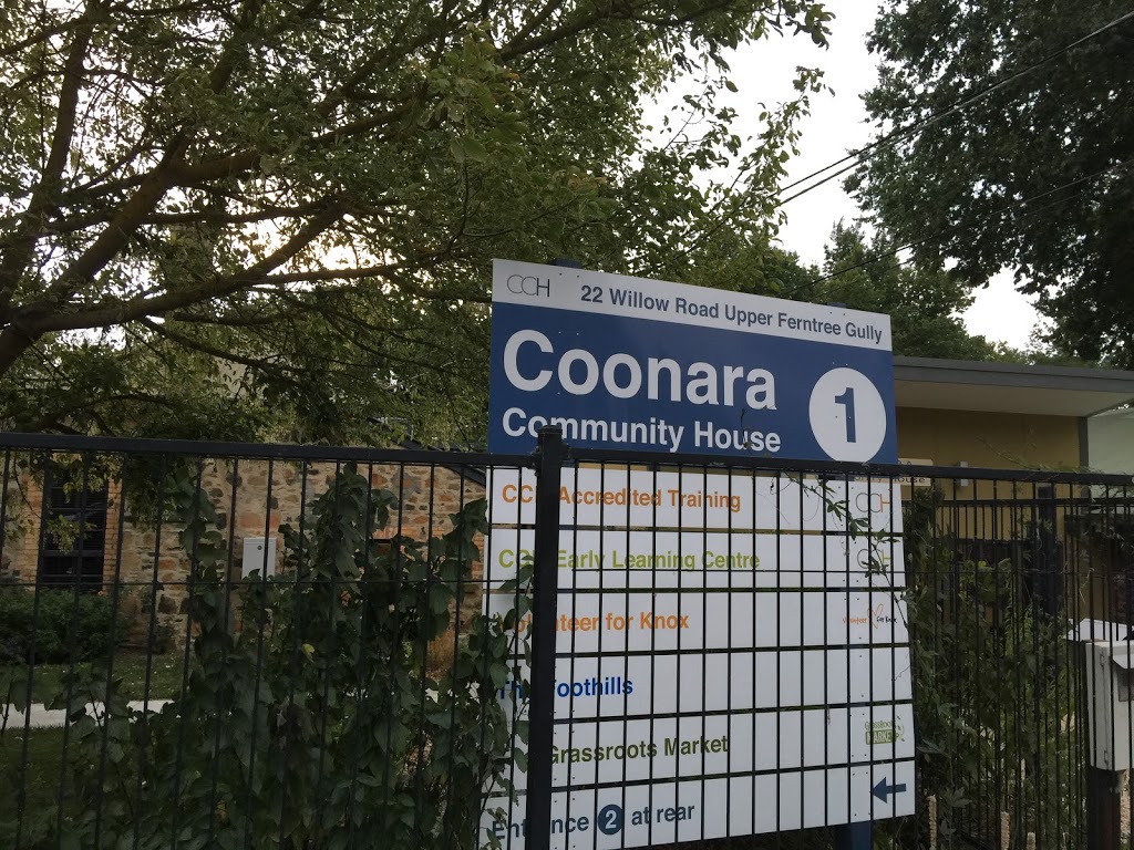 Coonara Community House Training |  | 22 Willow Rd, Upper Ferntree Gully VIC 3156, Australia | 0397587081 OR +61 3 9758 7081