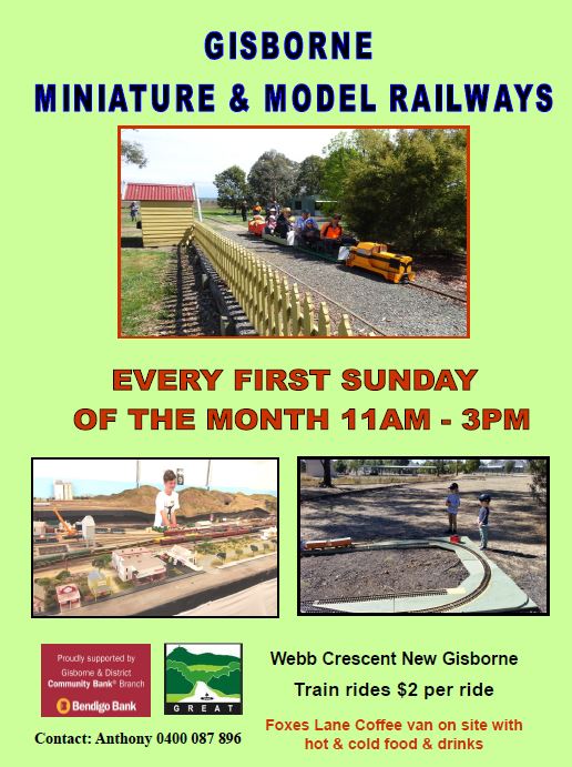 Gisborne Miniature & Model Railways | Webb Cres, New Gisborne VIC 3438, Australia | Phone: 0400 087 896