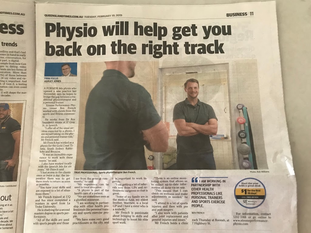 Xtreme Performance Physio | 17 Gray St, Ipswich QLD 4305, Australia | Phone: (07) 3202 3388