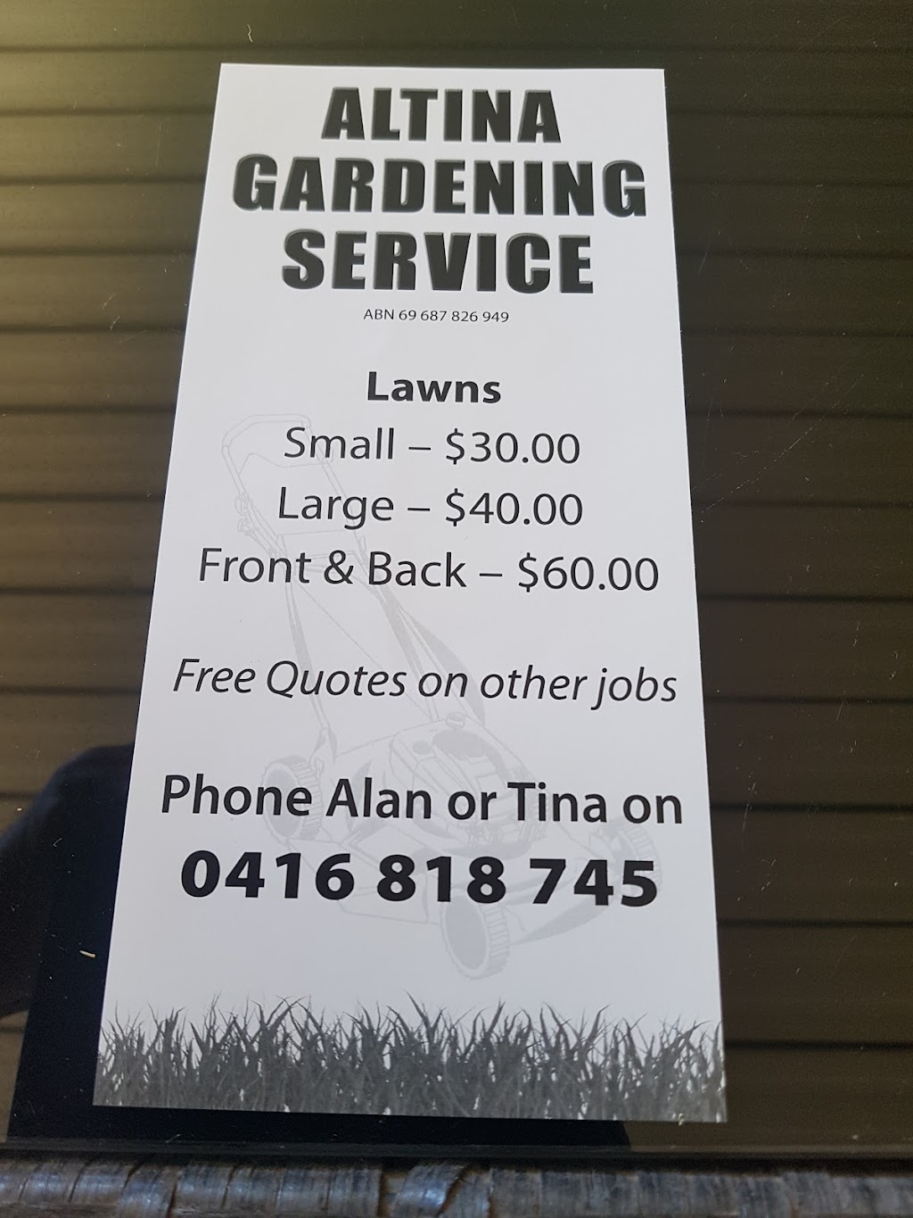 Altina gardening service | general contractor | 56 Amundsen Dr, Ingle Farm SA 5098, Australia | 0416818745 OR +61 416 818 745