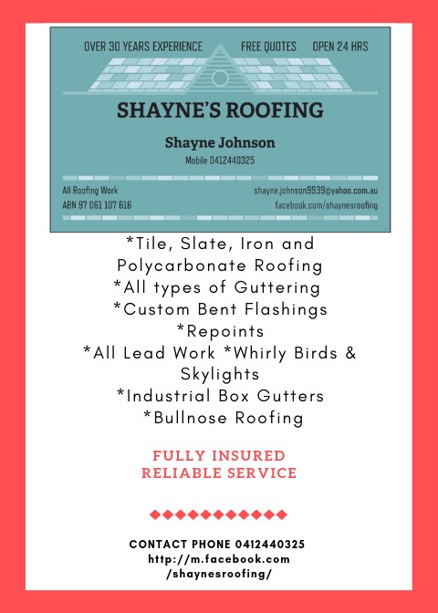 Shayne’s Roofing | roofing contractor | 22 Tabourie St, Leumeah NSW 2560, Australia | 0412440325 OR +61 412 440 325