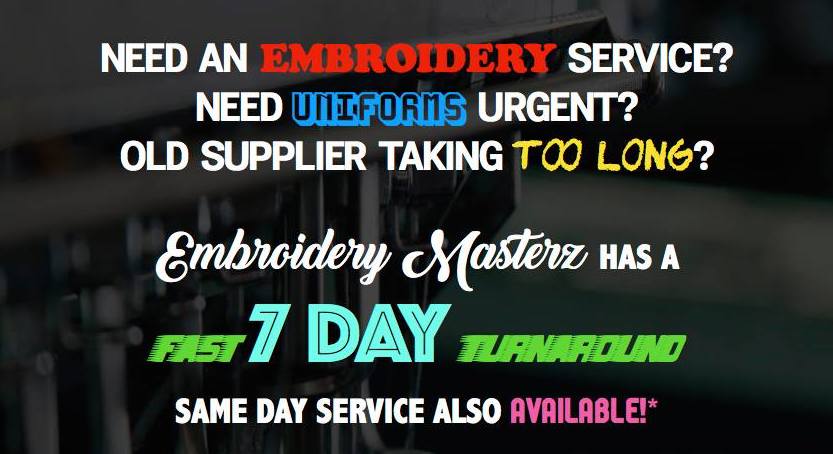 Embroidery Masterz | clothing store | 62/64 Gorge Rd, Newton SA 5074, Australia | 0870062280 OR +61 8 7006 2280