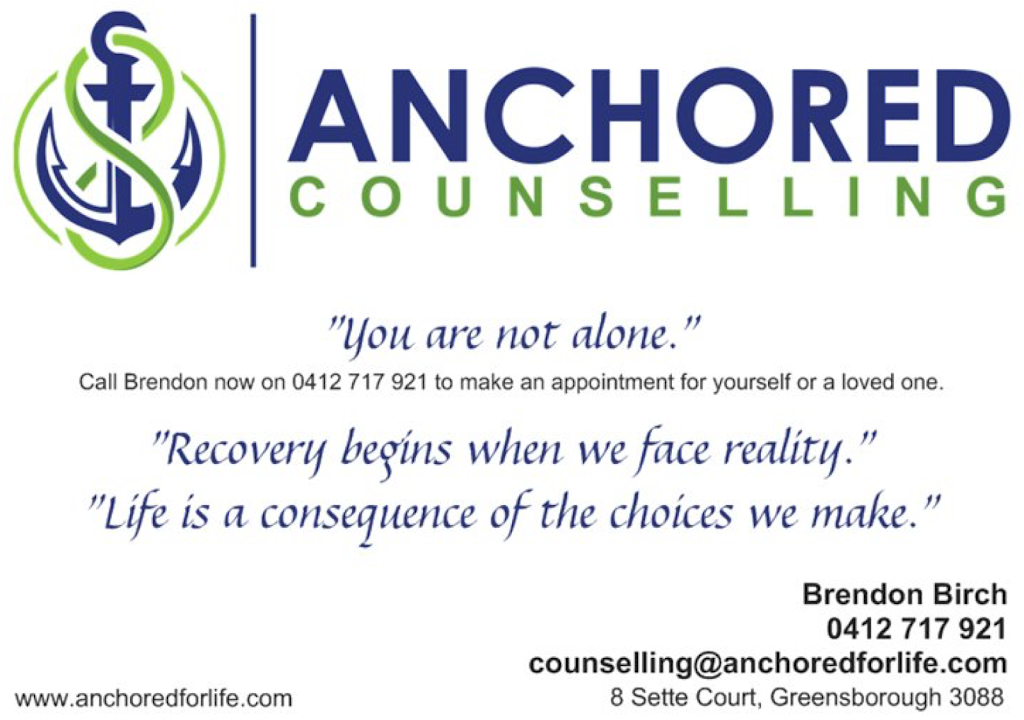 Anchored Counselling | 8 Sette Ct, Greensborough VIC 3088, Australia | Phone: 0412 717 921