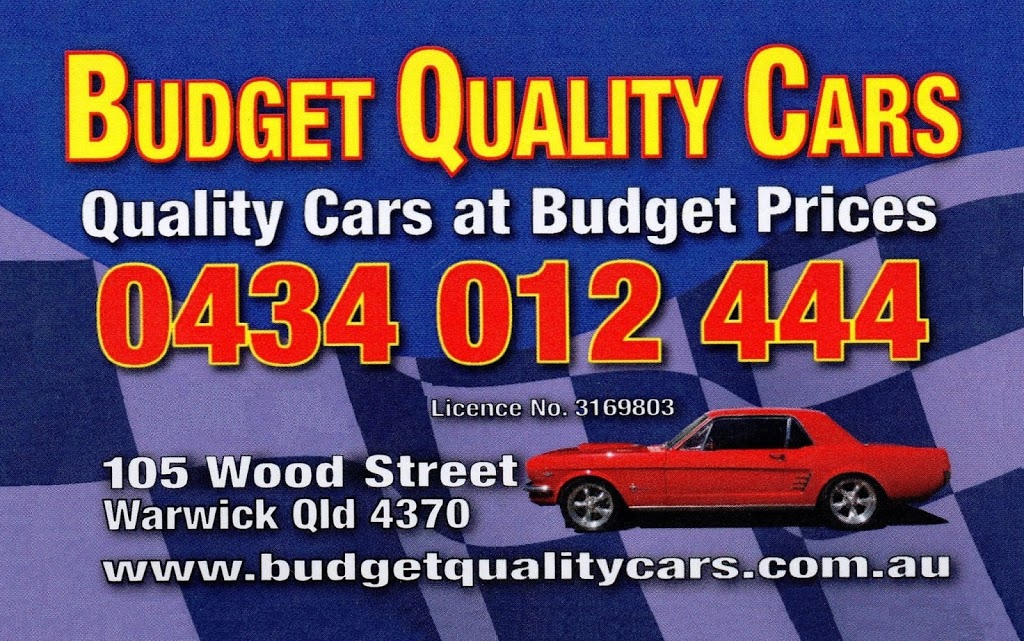 Budget Quality Cars | car dealer | 105 Wood St, Warwick QLD 4370, Australia | 0434012444 OR +61 434 012 444